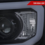 2007-2013 Chevrolet Avalanche/ 2007-2014 Tahoe Suburban LED C-Bar Projector Headlights (Glossy Black Housing/Smoked Lens)