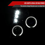 2007-2013 Chevrolet Avalanche/ 2007-2014 Tahoe Suburban Dual Halo Projector Headlights (Glossy Black Housing/Smoked Lens)