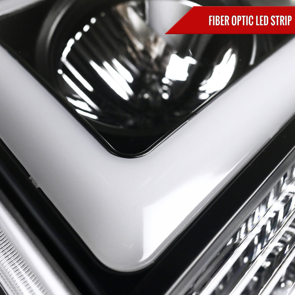 2007-2013 Chevrolet Avalanche/ 2007-2014 Tahoe Suburban LED C-Bar Projector Headlights -RS (Matte Black Housing/Clear Lens)