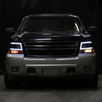 2007-2013 Chevrolet Avalanche/ 2007-2014 Tahoe Suburban LED C-Bar Projector Headlights (Black Housing/Smoked Lens)