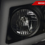 2007-2013 Chevrolet Avalanche/ 2007-2014 Tahoe Suburban LED C-Bar Projector Headlights (Black Housing/Smoked Lens)