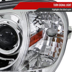 2002-2005 Mercedes Benz W163 ML Class Projector Headlights w/ SMD LED Light Strip (Chrome Housing/Clear Lens)