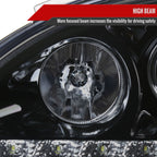 2002-2005 Mercedes Benz W163 ML Class Projector Headlights w/ SMD LED Light Strip (Glossy Black Housing/Smoked Lens)