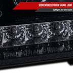 2006-2008 Mercedes Benz W164 ML Class LED Bar Projector Headlights w/ Sequential Turn Signal Lights (Glossy Black Housing/Smoked Lens)
