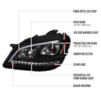 2006-2008 Mercedes Benz W164 ML Class LED Bar Projector Headlights w/ Sequential Turn Signal Lights (Matte Black Housing/Clear Lens)