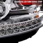 2009-2011 Mercedes Benz W164 ML-Class LED Sequetial Turn Signal Projector Headlights (Chrome Housing/Clear Lens)