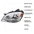 2009-2011 Mercedes Benz W164 ML-Class LED Sequetial Turn Signal Projector Headlights (Chrome Housing/Clear Lens)
