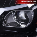 2009-2011 Mercedes Benz W164 ML-Class LED Sequetial Turn Signal Projector Headlights (Glossy Black Housing/Smoked Lens)