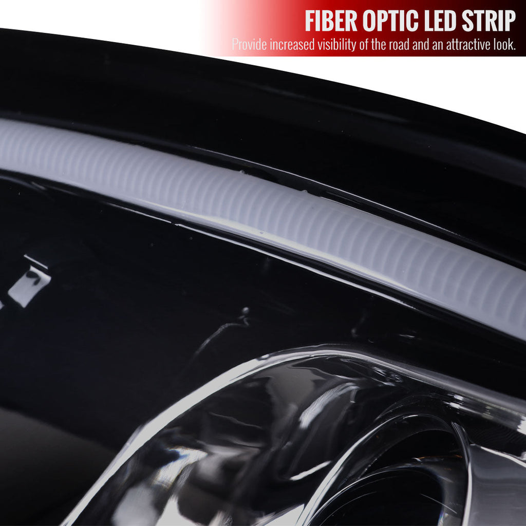2009-2011 Mercedes Benz W164 ML-Class LED Sequetial Turn Signal Projector Headlights (Glossy Black Housing/Smoked Lens)