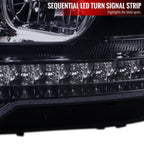 2009-2011 Mercedes Benz W164 ML-Class LED Sequetial Turn Signal Projector Headlights (Glossy Black Housing/Smoked Lens)