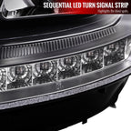 2009-2011 Mercedes Benz W164 ML-Class LED Sequetial Turn Signal Projector Headlights (Matte Black Housing/Clear Lens)