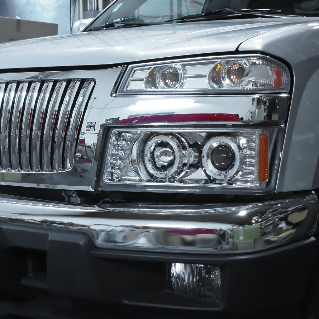 2004-2012 Chevrolet Colorado/ GMC Canyon Dual Halo Projector Headlights (Chrome Housing/Clear Lens)