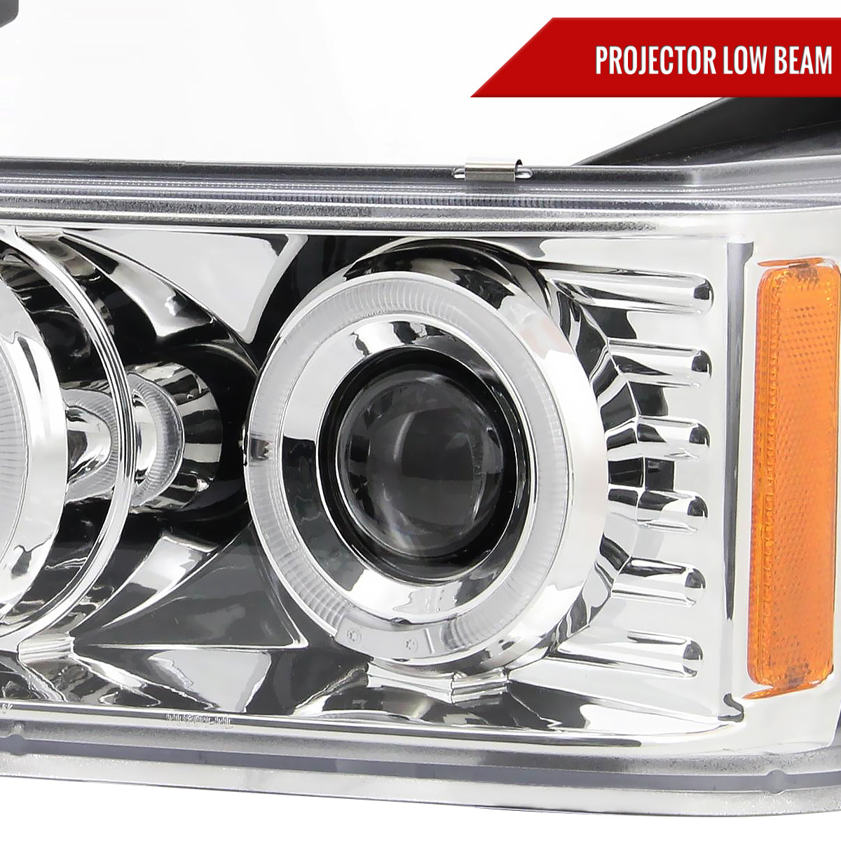 2004-2012 Chevrolet Colorado/GMC Canyon Dual Halo Projector Headlights with Corner Turn Signal Bumper Lights (Chrome Housing/Clear Lens)