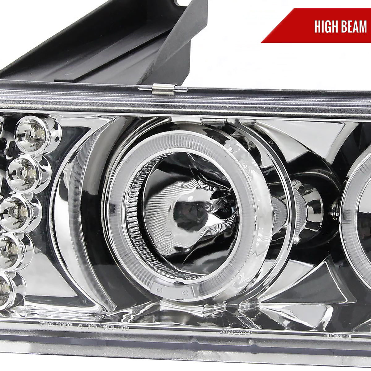 2004-2012 Chevrolet Colorado/GMC Canyon Dual Halo Projector Headlights with Corner Turn Signal Bumper Lights (Chrome Housing/Clear Lens)