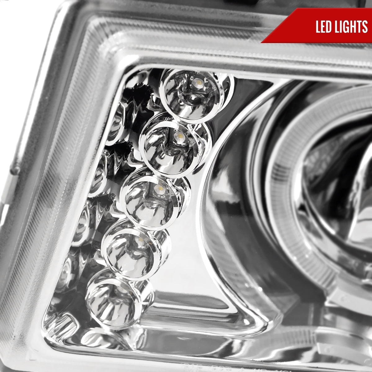 2004-2012 Chevrolet Colorado/GMC Canyon Dual Halo Projector Headlights with Corner Turn Signal Bumper Lights (Chrome Housing/Clear Lens)