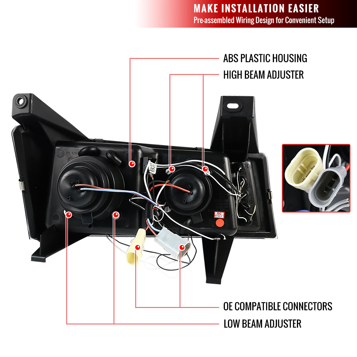 2004-2012 Chevrolet Colorado/ GMC Canyon Dual Halo Projector Headlights (Matte Black Housing/Clear Lens)