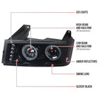 2004-2012 GMC Canyon/ Chevrolet Colorado Dual Halo Projector Headlights (Glossy Black Housing/Smoked Lens)
