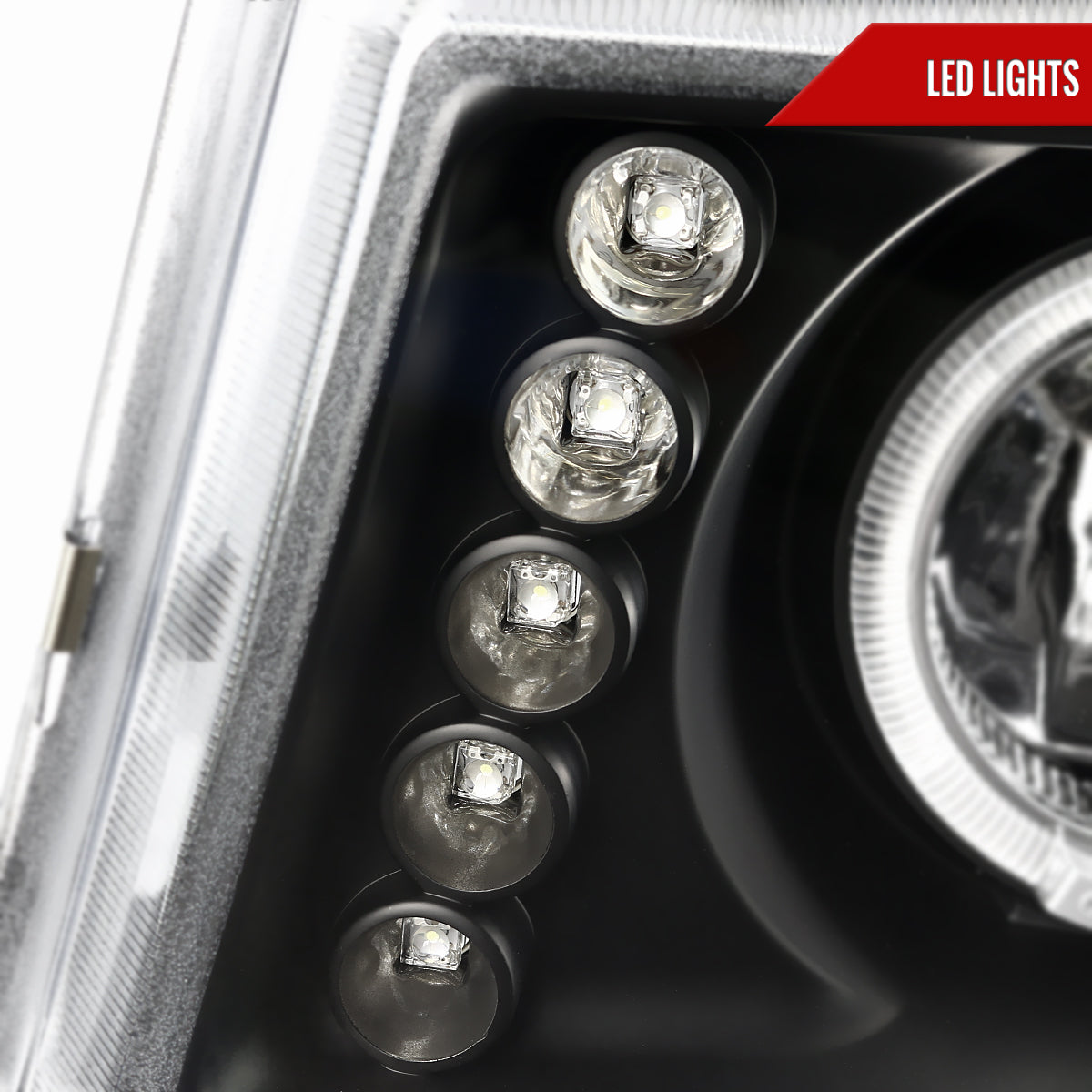 2004-2012 Chevrolet Colorado/GMC Canyon Dual Halo Projector Headlights with Corner Turn Signal Bumper Lights (Matte Black Housing/Clear Lens)