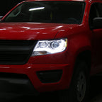 2015-2022 Chevrolet Colorado LED Bar Projector Headlights (Chrome Housing/Clear Lens)