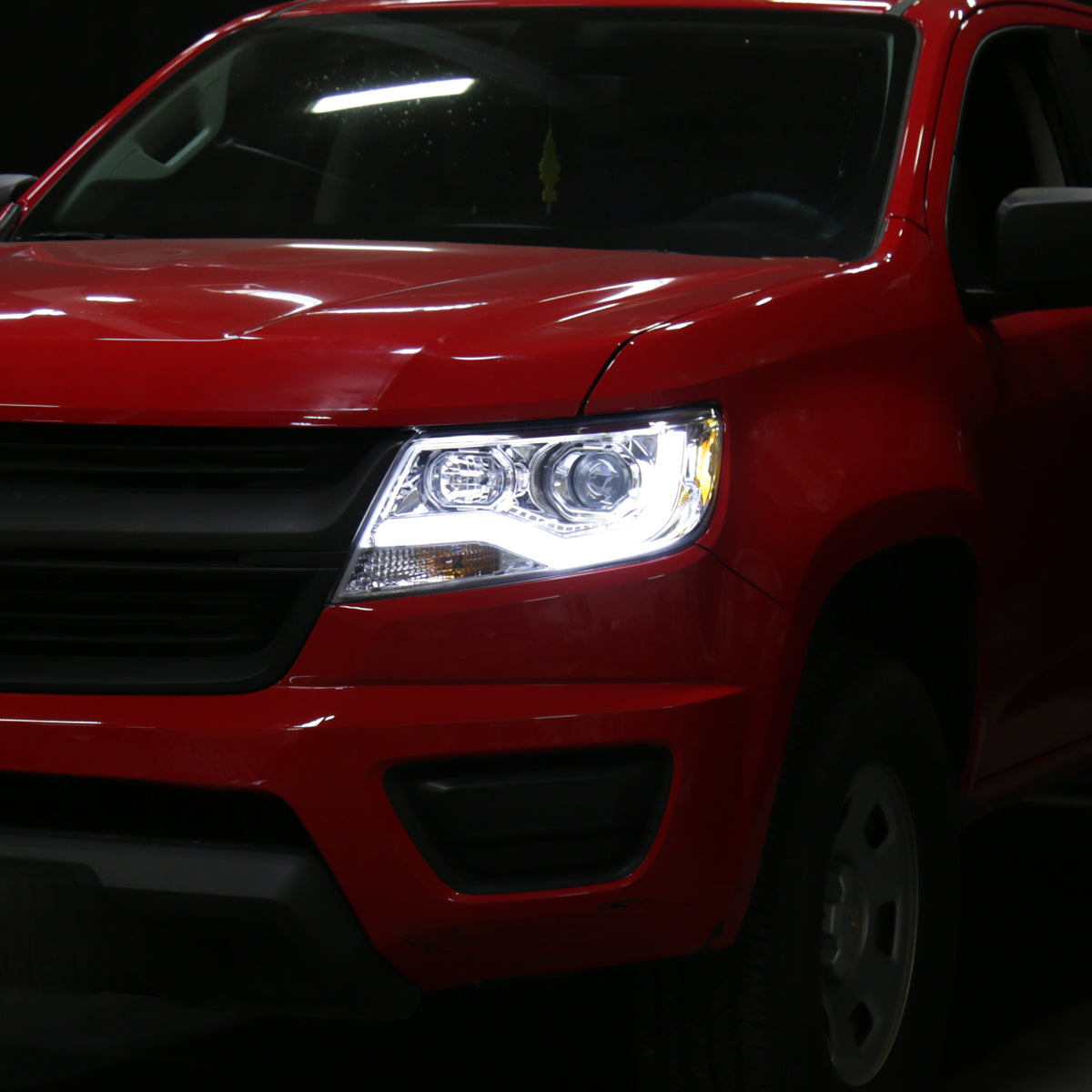 2015-2022 Chevrolet Colorado LED Bar Projector Headlights (Chrome Housing/Clear Lens)