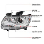 2015-2022 Chevrolet Colorado LED Bar Projector Headlights (Chrome Housing/Clear Lens)