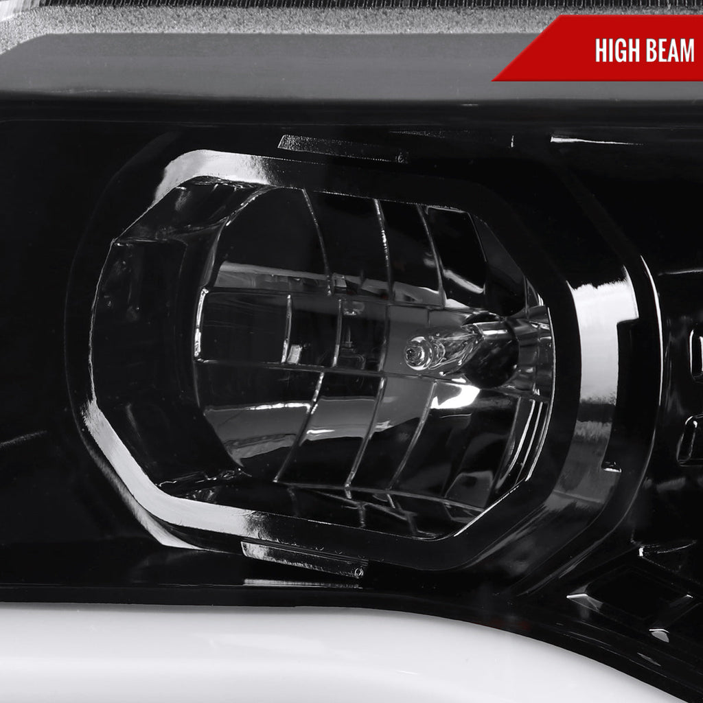 2015-2022 Chevrolet Colorado LED Bar Projector Headlights (Glossy Black Housing/Clear Lens)