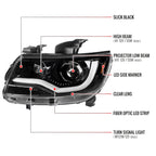 2015-2022 Chevrolet Colorado LED Bar Projector Headlights (Glossy Black Housing/Clear Lens)