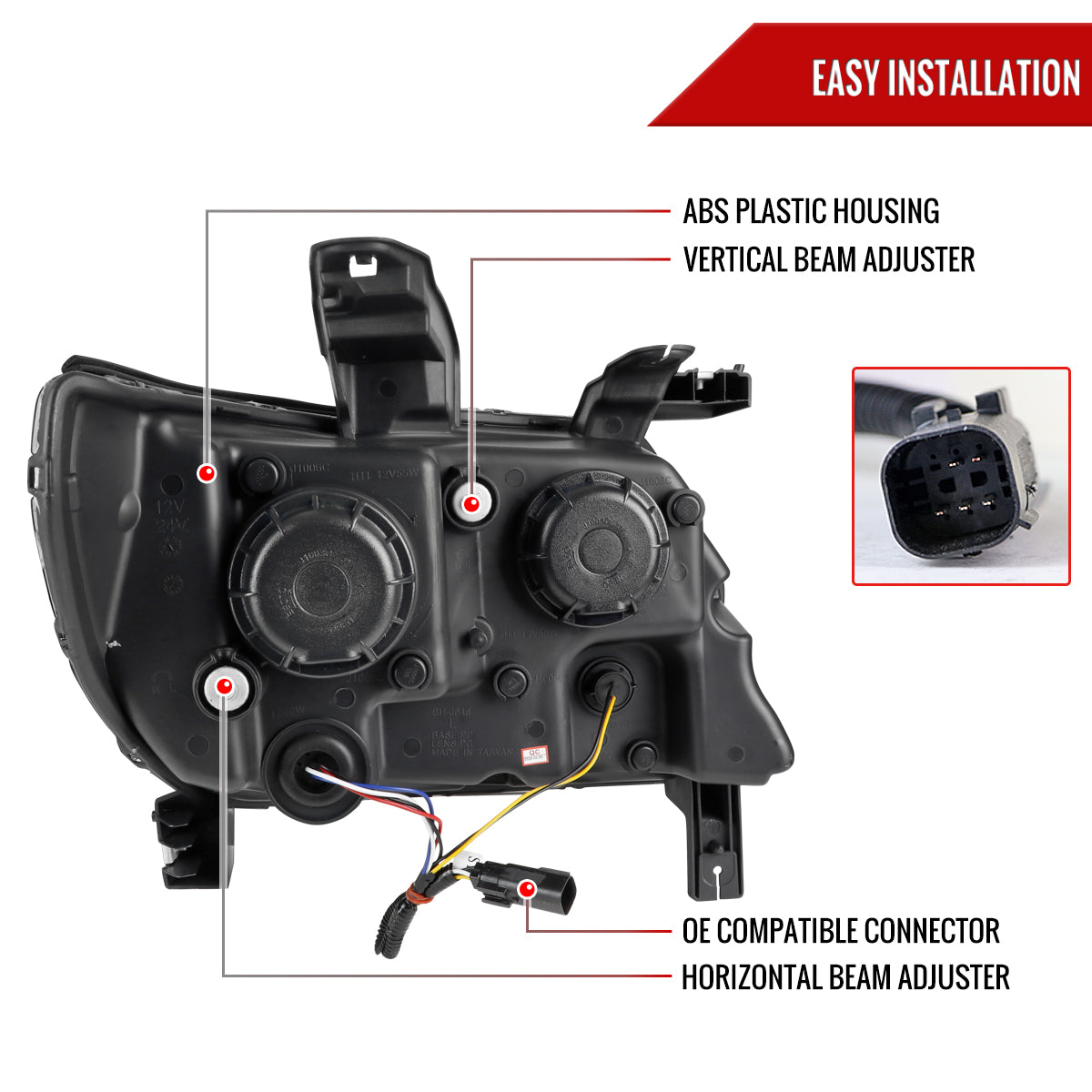 2015-2022 Chevrolet Colorado LED Bar Projector Headlights (Glossy Black Housing/Smoked Lens)
