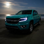 2015-2022 Chevrolet Colorado Projector Headlights w/ LED DRL Light Strip Sequential Turn Signal and Side Marker  (Black Housing / Clear Lens)