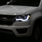 2015-2022 Chevrolet Colorado LED Bar Projector Headlights (Matte Black Housing/Clear Lens)