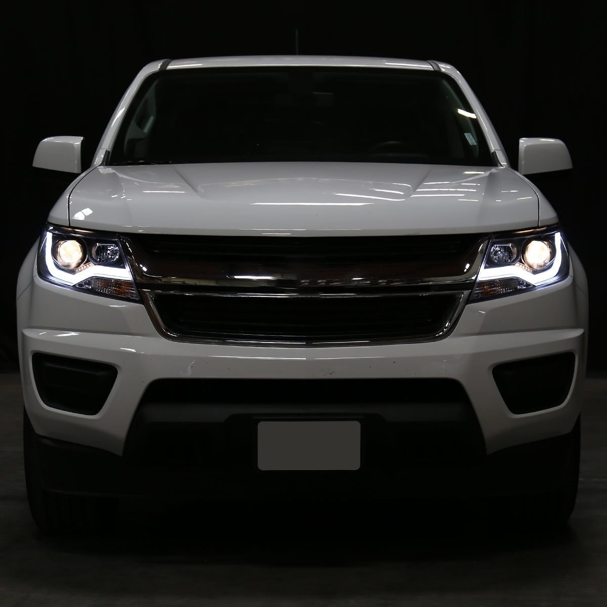 2015-2022 Chevrolet Colorado LED Bar Projector Headlights (Matte Black Housing/Clear Lens)