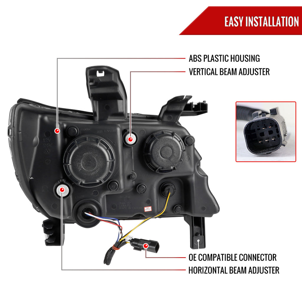 2015-2022 Chevrolet Colorado LED Bar Projector Headlights (Matte Black Housing/Clear Lens)