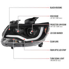 2015-2022 Chevrolet Colorado LED Bar Projector Headlights (Matte Black Housing/Clear Lens)