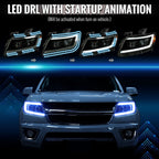 2015-2022 Chevrolet Colorado Projector Headlights w/ LED DRL Light Strip Sequential Turn Signal and Side Marker  (Black Housing / Smoked Lens)