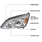 2007-2011 Honda CRV LED Bar Projector Headlights (Chrome Housing/Clear Lens)