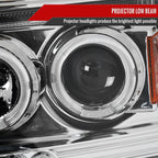 2005-2007 Dodge Dakota Dual Halo Projector Headlights (Chrome Housing/Clear Lens)