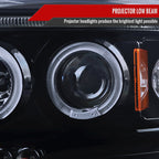 2005-2007 Dodge Dakota Dual Halo Projector Headlights (Glossy Black Housing/Smoked Lens)
