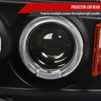 2005-2007 Dodge Dakota Dual Halo Projector Headlights (Matte Black Housing/Clear Lens)