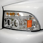 1997-2004 Dodge Dakota/ 1998-2003 Durango Dual Halo Projector Headlights (Chrome Housing/Clear Lens)