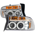 1997-2004 Dodge Dakota/ 1998-2003 Durango Dual Halo Projector Headlights (Chrome Housing/Clear Lens)
