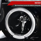 1997-2004 Dodge Dakota/ 1998-2003 Durango Dual Halo Projector Headlights (Jet Black Housing/Clear Lens)