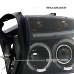 1997-2004 Dodge Dakota/ 1998-2003 Durango Dual Halo Projector Headlights (Jet Black Housing/Clear Lens)