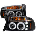 1997-2004 Dodge Dakota/ 1998-2003 Durango Dual Halo Projector Headlights (Matte Black Housing/Clear Lens)