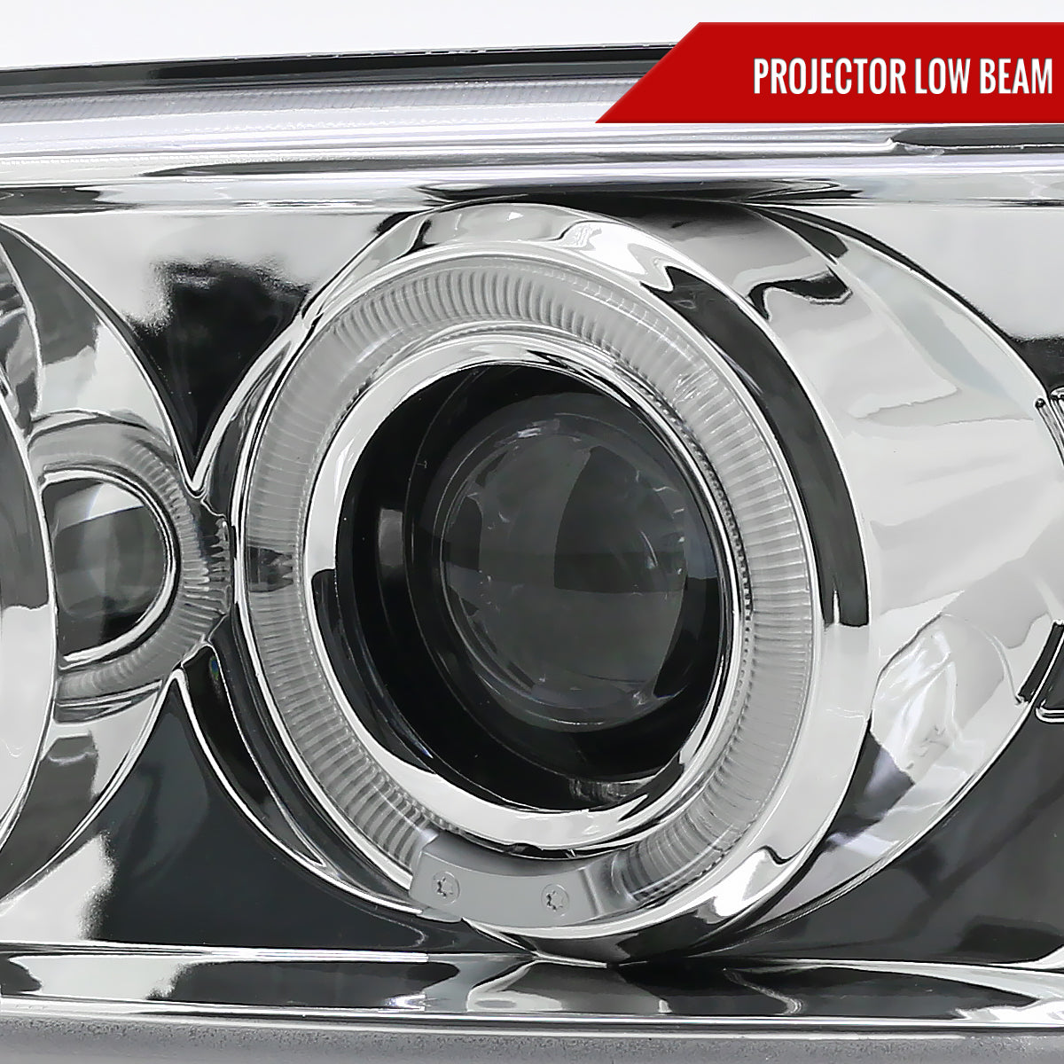 1999-2006 GMC Sierra/Yukon XL/SLT Dual Halo Projector Headlights & Bumper Lights (Chrome Housing/Clear Lens)