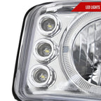 1999-2006 GMC Sierra/Yukon XL/SLT Dual Halo Projector Headlights & Bumper Lights (Chrome Housing/Clear Lens)