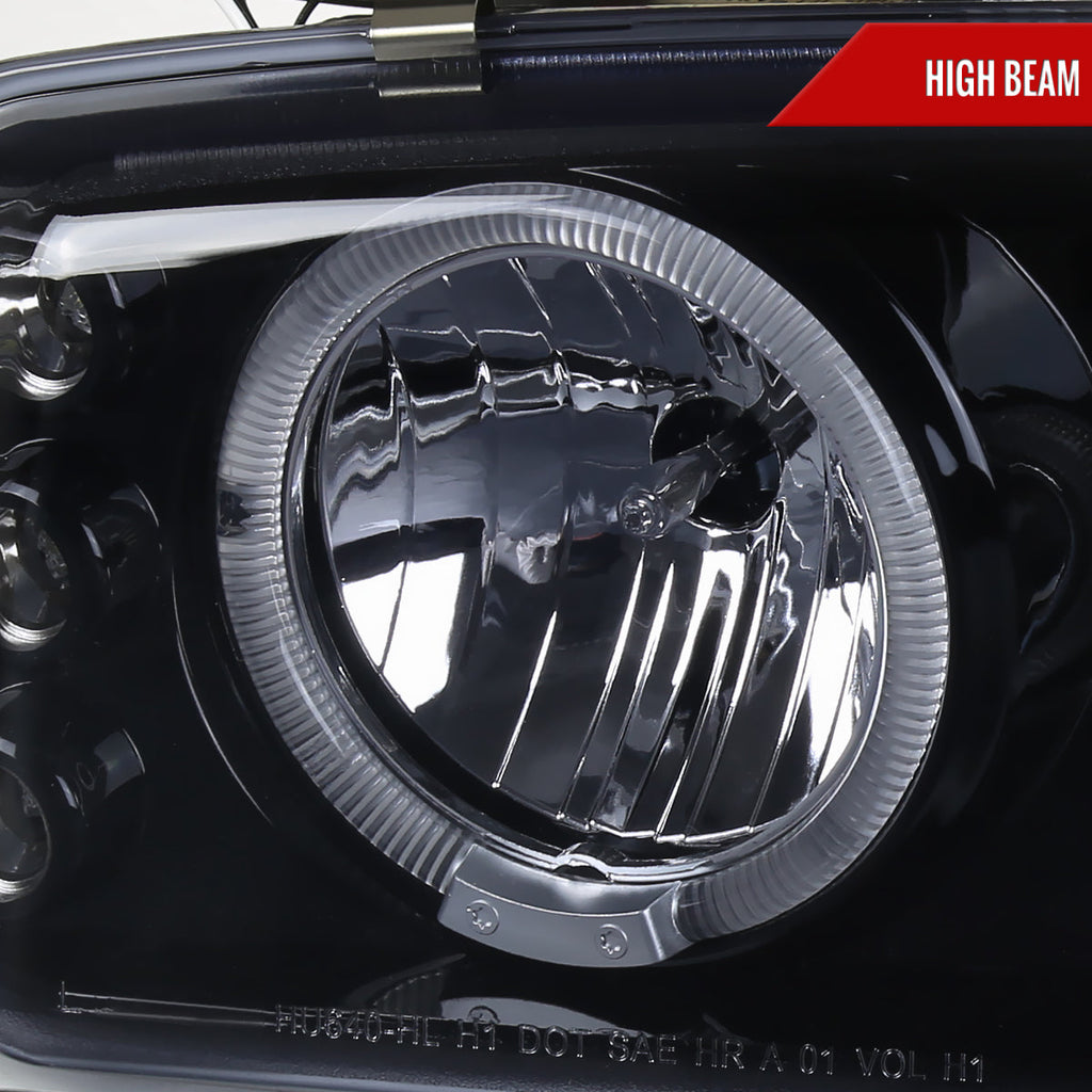 1999-2006 GMC Sierra/Yukon XL/SLT Dual Halo Projector Headlights & Bumper Lights (Glossy Black Housing/Smoked Lens)