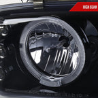 1999-2006 GMC Sierra/Yukon XL/SLT Dual Halo Projector Headlights & Bumper Lights (Glossy Black Housing/Smoked Lens)