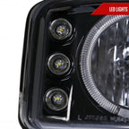 1999-2006 GMC Sierra/Yukon XL/SLT Dual Halo Projector Headlights & Bumper Lights (Glossy Black Housing/Smoked Lens)