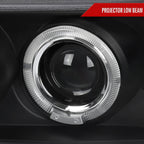1999-2006 GMC Sierra/ 2000-2006 Yukon/Yukon XL Dual Halo Projector Headlights with LED Sequential Turn Signal Bumper Lights (Matte Black Housing/Clear Lens)