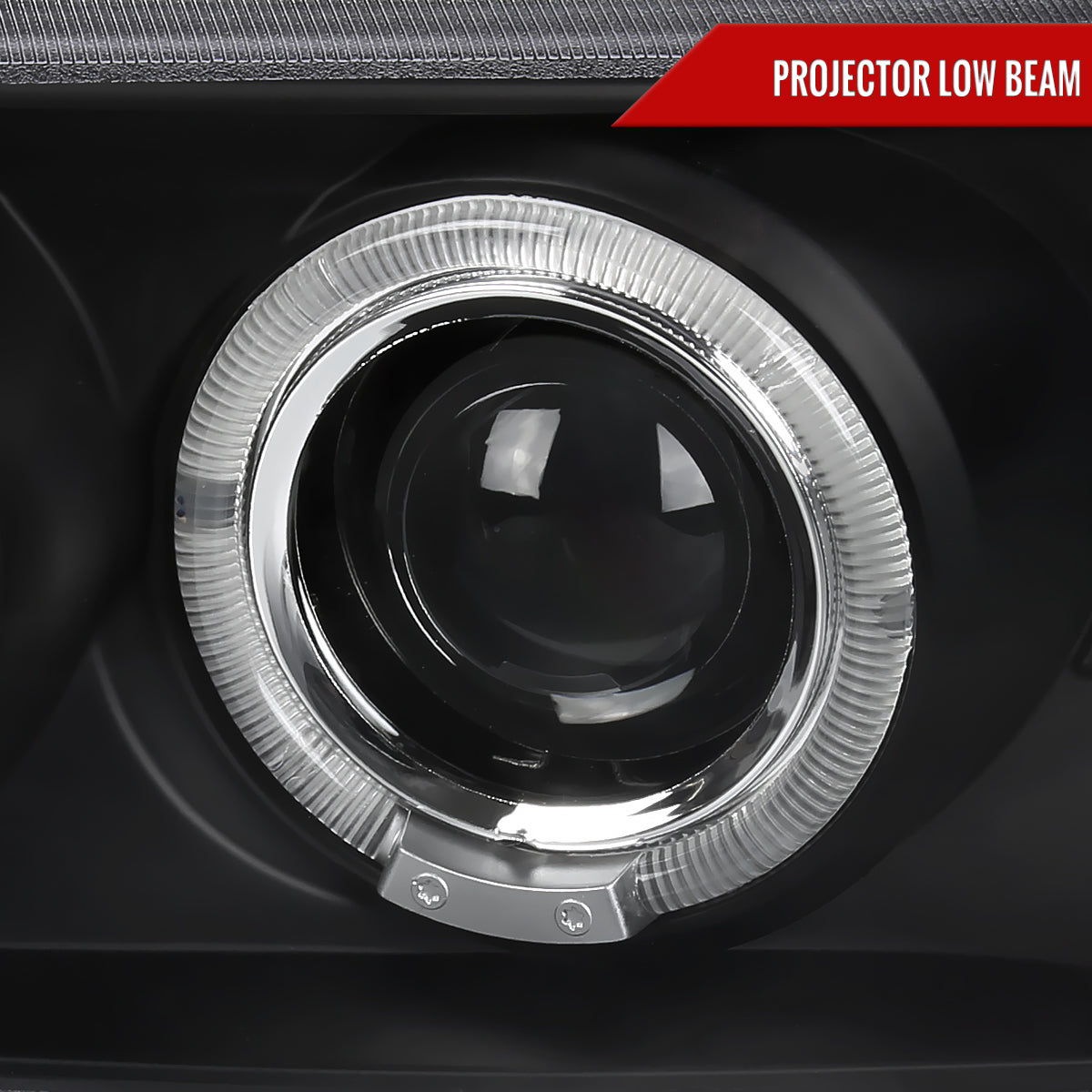 1999-2006 GMC Sierra/ 2000-2006 Yukon/Yukon XL Dual Halo Projector Headlights with LED Sequential Turn Signal Bumper Lights (Matte Black Housing/Clear Lens)